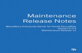 Release Notes Maintenance · Updates to BlackBerry Enterprise Server 5.0 SP4 MR12 include installation of Azul Zulu JRE version 7, update 79 (7u79). IT Policies Updates to BlackBerry