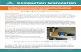 Compaction Granulation - Amazon S3 · Compaction Granulation Compaction granulation is the process of converting a fine powder or other material into particles of a consistent size