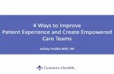 Patient Experience Strategic Tactics 4 Ways to … 19th...Patient Experience Strategic Tactics Executive Sponsors Update April 27, 2017 4 Ways to Improve Patient Experience and Create