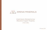 CORPORATE PRESENTATION Atacama Copper Property€¦ · - Lomas Bayas, Mantos Blancos, Spence, Sierra Gorda, Tesoro, El Peñon • Agreement earned an 80% interest in the Atacama Copper