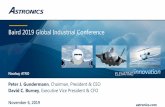 Baird 2019 Global Industrial Conference...Exterior lighting system & lighting controllers Airbus A350 Emergency egress lighting & passenger power Boeing 777X PSU, fuel doors, cabin,