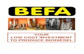 YOUR LOW COST INVESTMENT TO PRODUCE BIODIESEL€¦ · Biodiesel is commonly made of rapeseed (Europe) or palm oil (Africa) as primary, and methanol as secondary raw material. Befa
