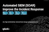 Automated SIEM (SOAR) Improve the Incident Response · © 2017 SPLUNK INC. Automated SIEM (SOAR) Improve the Incident Response Alex Pilger (CISSP,GMON), Technical Partner Manager