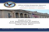 Audit of the U.S. Department of Justice Annual Financial ... · U.S. Department of Justice Annual Financial Statements Fiscal Year 2017 Audit Division 18-02 December 2017 . ... (GPRAMA),