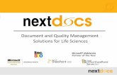 Document and Quality Management Solutions for Life Sciencesdownload.microsoft.com/documents/France/Entreprises/2010/NextD… · Document and Quality Management Solutions for Life