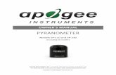PYRANOMETER - Apogee Instrumentsfacilitate mounting on a mast or pipe, the Apogee Instruments model AL-120 Solar Mounting Bracket with Leveling Plate is recommended. Pyranometer model