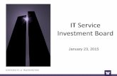 IT Service Investment Board - Amazon S3€¦ · UW-IT Networks and Data Centers: Recent Major Investments Campus network upgrades –40G campus backbone –Tech Refresh; WiFi, IPS,