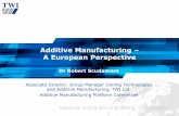 Additive Manufacturing – A European Perspective...any aerofoil type application, especially ‘full chord’ replacement Typical aerofoil re-build ... Scan strategy 7. Boundary conditions