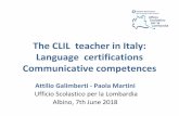Communicative competences The CLIL teacher in Italy ... · An enthusiast of new teaching approaches A prototype of the successful international teacher A professional new-technologies