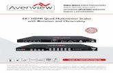 4X1 HDMI Quad Multiviewer Scaler with Rotation and 8 different Hot key function via, IR Remote, Telnet,