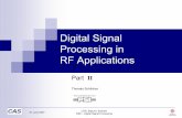 Digital Signal Processing in RF Applications · RF applications CAS, Sigtuna, Sweden DSP – Digital Signal Processing T. Schilcher 07 June 2007 2 Outline 1. signal conditioning