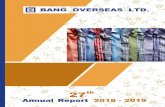 27th ANNUAL REPORT 2018-19 1 - Bang27th ANNUAL REPORT 2018-19 3 DIRECTORS’ BIOGRAPHY MR. BRIJGOPAL BALARAM BANG, CHAIRMAN & MANAGING DIRECTOR Mr. Brijgopal Bang is Commerce Graduate