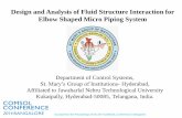 Design and Analysis of Fluid Structure Interaction …...Design and Analysis of Fluid Structure Interaction for Elbow Shaped Micro Piping System Department of Control Systems, St.