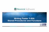 Writing Faster T-SQL Stored Procedures and Functions...• Table Valued Functions (TVF) are slow – Row-by-Row cursor-like processing – Inhibit query parallelism – Use of a @Table