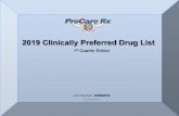 2019 Clinically Preferred Drug List - ProCare Rx · 2019-04-18 · preferred drug list 2 table of contents overview 4 coverage limitation 4 compounded drugs 4 drug placement determination