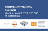 Disaster Recovery and HIPAA Compliance · • Disaster recovery plan (R) – Establish (and implement as needed) procedures to restore any loss of data. Regulations - HIPAA Security