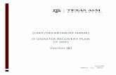 INFORMATION SYSTEM RECOVERY AND ... · Web viewIT DISASTER rECOVERY pLAN (IT DRP) Version [#] REVISED August 16, 2017. Author EGubbels Created Date 08/09/2017 14:52:00 Title INFORMATION