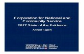 Corporation for National and Community Service · 2017-08-07 · Corporation for National and Community Service ... This State of the Evidence report synthesizes results2 from research