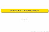 Introduction to number theory-4 - Zakarczemnymaciej.zakarczemny.pl/wp-content/uploads/2017/03/INT4.pdf · Fundamental Theorem of Arithmetic Congruences Fermat's Little Theorem Euler's