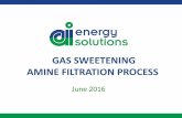 GAS SWEETENING AMINE FILTRATION PROCESSasiainstrumentsltd.org/Files/1/joints/ai/products/gas.pdfAMINE FILTRATION PROCESS • Also known as amine scrubbing and acid gas removal, it