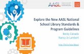 Program Guidelines School Library Standards & …...Getting Started • Familiar elements from previous AASL Standards including the domains- Think, Create, Share, & Grow. • Three