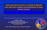 Early parenteral nutrition in critically ill patients with ...€¦ · Critically Ill Patients With Short-term Relative Contraindications to Early Enteral Nutrition: A Randomized