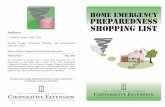 Home Emergency Preparedness Shopping ListMylar emergency blanket Food Store at least a three day supply of non-perishable food for each person. Select foods that require no refrigeration,
