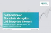 Collaboration on Blockchain Microgrids: LO3 Energy and Siemensf... · 2020-02-14 · Distributed grid solutions that bring People, Technology and Energy together CONFIDENTIAL DO NOT