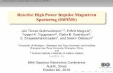 Reactive High Power Impulse Magnetron Sputtering (HiPIMS)langmuir.raunvis.hi.is/~tumi/ps/hipims_gec65th.pdf · Reactive High Power Impulse Magnetron Sputtering (HiPIMS) Reactive High