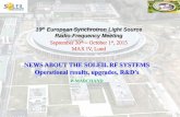 NEWS ABOUT THE SOLEIL RF SYSTEMS · 1 19th European Synchrotron Light Source Radio-Frequency Meeting September 30th – stOctober 1 , 2015 MAX IV, Lund NEWS ABOUT THE SOLEIL RF SYSTEMS