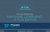 Innová aplicando MACHINE LEARNING A TUS DATOS · 2020-01-31 · ¿ya sabÉs donde aprovechar machine learning para mejorar tu negocio? alpha mvm beta mvm 8k usd 12k usd lean discovery