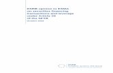 ESRB opinion to ESMA on securities financing transactions and leverage … · 2016-10-04 · ESRB opinion to ESMA on securities financing transactions and leverage under Article 29
