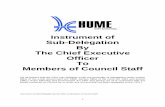 Instrument of Sub-Delegation By The Chief Executive Officer To … · 2019-10-10 · Instrument of Sub-Delegation by the CEO to Members of Council Staff – October 2019 1 Instrument