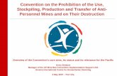 Convention on the Prohibition of the Use, Stockpiling ...€¦ · AP Mine Ban Convention – basic facts Adopted 18 Sept. 1997 in Oslo.Opened for signature 3 Dec. 1997 in Ottawa.