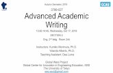 3799-027 Advanced Academic Writing · 2018-10-03 · Assignments for Section 2 You will choose a topic of your preference to start writing a paper. The length will be a minimum of