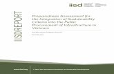 Preparedness Assessment for the Integration of Sustainability … · 2016-01-18 · Preparedness Assessment for the Integration of Sustainability Criteria into the Public Procurement