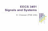 EECS 3451 Signals and Systems · 2015-09-11 · Course Content, Format Continuous (CT) and sampled or discrete (DT) signals Theory Behaviour of linear differential equations with