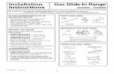 Installation Gas Slide-In Range Instructions JGS905, JGS968 · Installation Gas Slide-In Range Instructions JGS905, JGS968 ... circuit, protected by a circuit breaker or fuse having