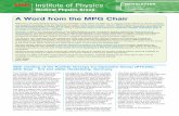IOP Institute of Physics NEWSLETTER · Institute of Physics Medical Physics Group IOP NEWSLETTER Issue No 3 December 2010 ... having a significant impact on the training for healthcare