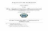FACULTY OF SCIENCESgndu.ac.in/syllabus/201920/SCI/MSC APPLIED CHEMISTRY PHARM… · 2. Thermodynamics for Chemists by S. Glasstone, East-West Press (1975 ). 3. Thermodynamics, Kinetic