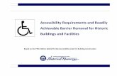Accessibility Requirements and Readily Achievable Barrier ... · Accessibility Requirements and Readily Achievable Barrier Removal for Historic Buildings and Facilities ... Making