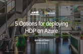 HDP on Azure - Meetupfiles.meetup.com/13745382/Session 3 - Deploying HDP on...For companies considering Hadoop for Cloud HDP on Azure is a no-brainer Self-provisioning on Azure other’s