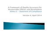 Statement of Compliance is based on the Annual Organisational€¦ · Statement of Compliance is based on the Annual Organisational Audit (submitted on 14/5/2014) of compliance with