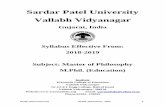 Sardar Patel University Vallabh Vidyanagar...Sardar Patel University M.Phil. (Education) CBCS 3 EXAMINATION DETAILS SEMESTER-I Cou rse Typ e Course Code Title Cou rse Cred its No.