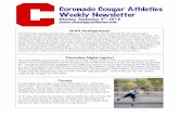 Coronado Cougar Athletics Weekly Newsletter · Clark, Desert Oasis, Durango, Silverado, Sierra Vista and Spring Valley). Coronado remains in the 4A (large school) classification made
