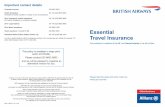 Claims (sections 1-12 and 14-16) Essential Travel …...calling 020 8603 9953 or writing to Allianz Global Assistance, 102 George Street, Croydon, CR9 6HD. Insurer Sections 1-12 and