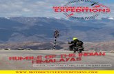 Pradesh). We’ll test our - Motorcycle Expeditions of country Himachal Pradesh and Ladakh Himalayas Period June – September Duration 21 Days 20 Nights Riding Days 16 Days Accommodation