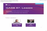 GASB 87: Leases · 3/12/2019  · Intangible assets (mineral rights, patents, software, copyrights) • Except for the sublease of an intangible right-to-use asset Biological assets