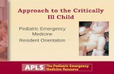 Approach to the Critically Ill Child to... · Approach to the Critically Ill Child Pediatric Emergency Medicine Resident Orientation . Objectives • Distinguish the three components