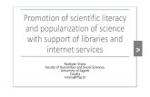 Promotion of scientific literacy and popularization of science …ecil2013.ilconf.org/wp-content/uploads/2013/11/Vrana... · 2016-11-01 · Promotion of scientific literacy and popularization